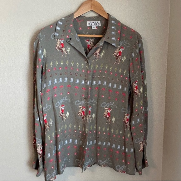 Vintage Women’s Lady Reiner Cowgirl Couture Button Down Western Shirt, Medium - Picture 1 of 6